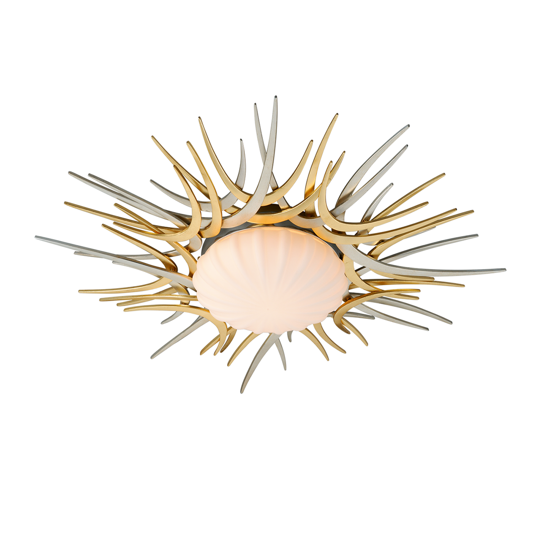 Helios Flush Mount 5" - Gold And Silver Leaf