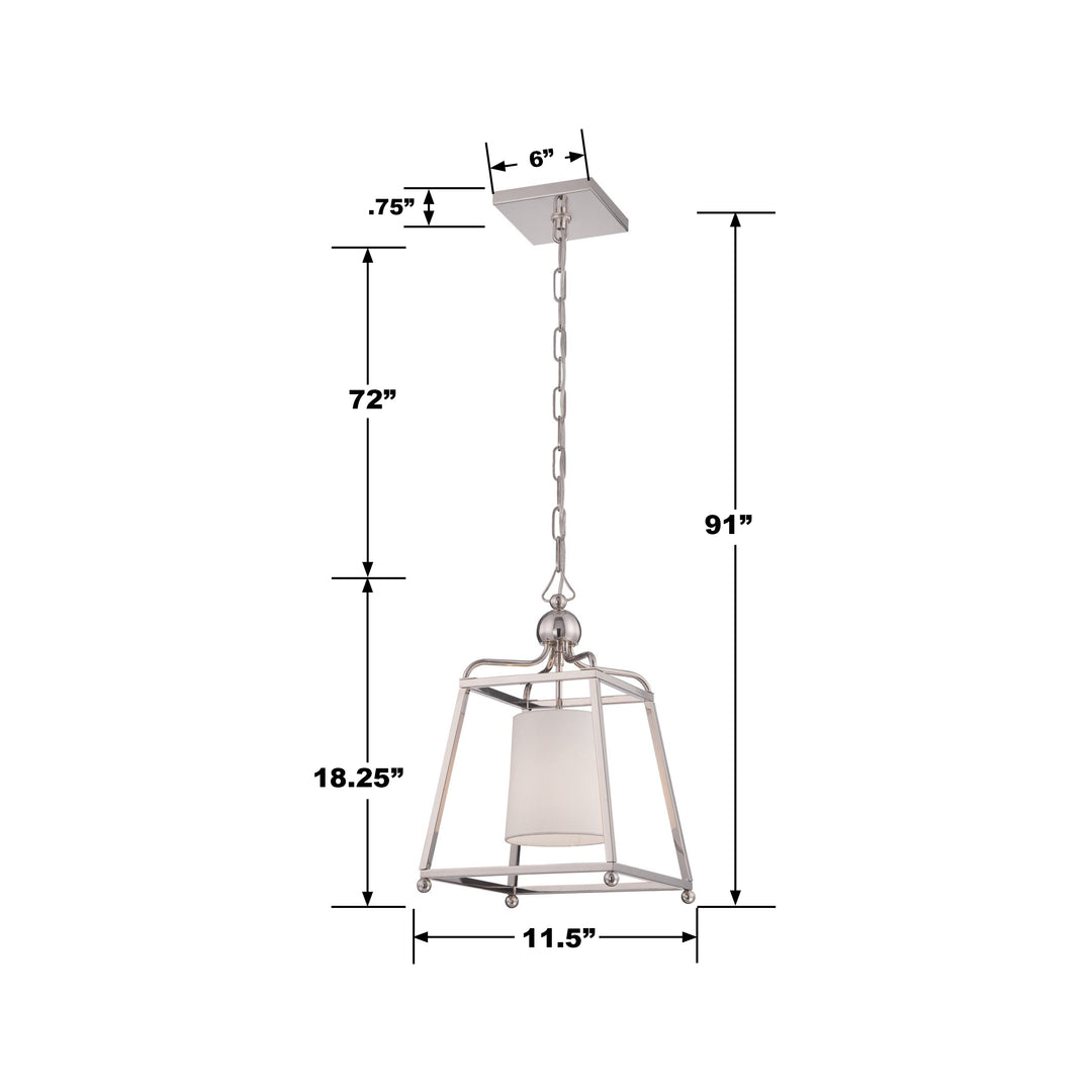 Crystorama Libby Langdon Sylvan 1 Light Polished Nickel Mini Pendant