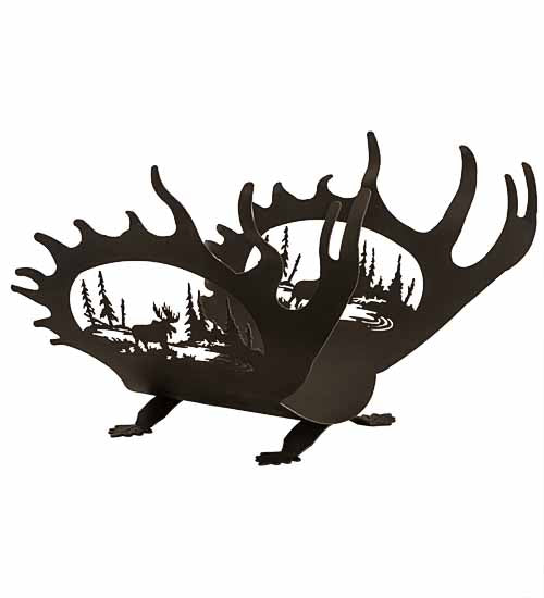 24"W Moose Antler Log Holder