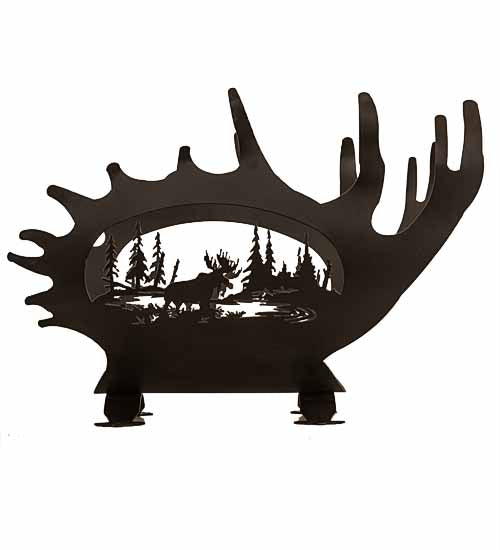 24"W Moose Antler Log Holder