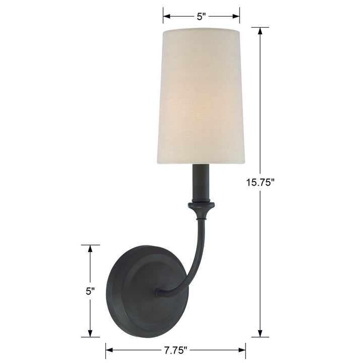 Crystorama Libby Langdon Sylvan 1 Light Black Forged Sconce