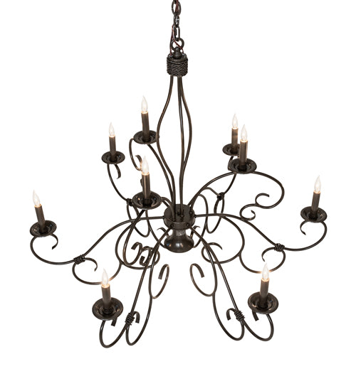 40" Wide Grace 10 Light Two Tier Chandelier