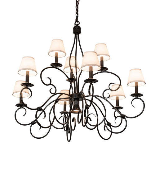 40" Wide Grace 10 Light Two Tier Chandelier