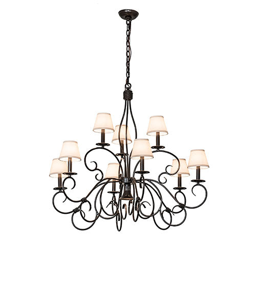 40" Wide Grace 10 Light Two Tier Chandelier