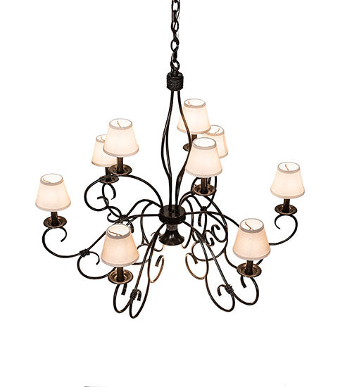 40" Wide Grace 10 Light Two Tier Chandelier