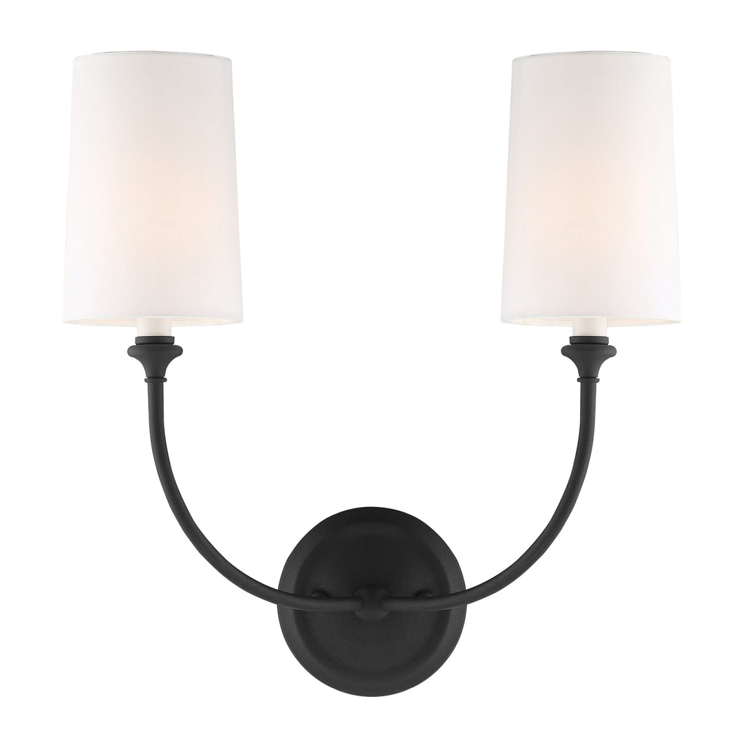 Libby Langdon Sylvan 2 Light Black Forged Sconce