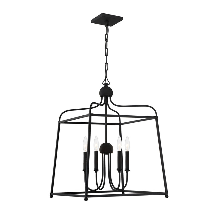 Crystorama Libby Langdon Sylvan 4 Light Black Forged Chandelier