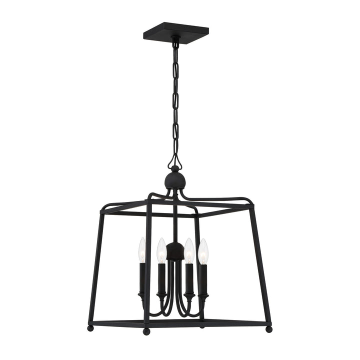 Crystorama Libby Langdon Sylvan 4 Light Black Forged Mini Chandelier