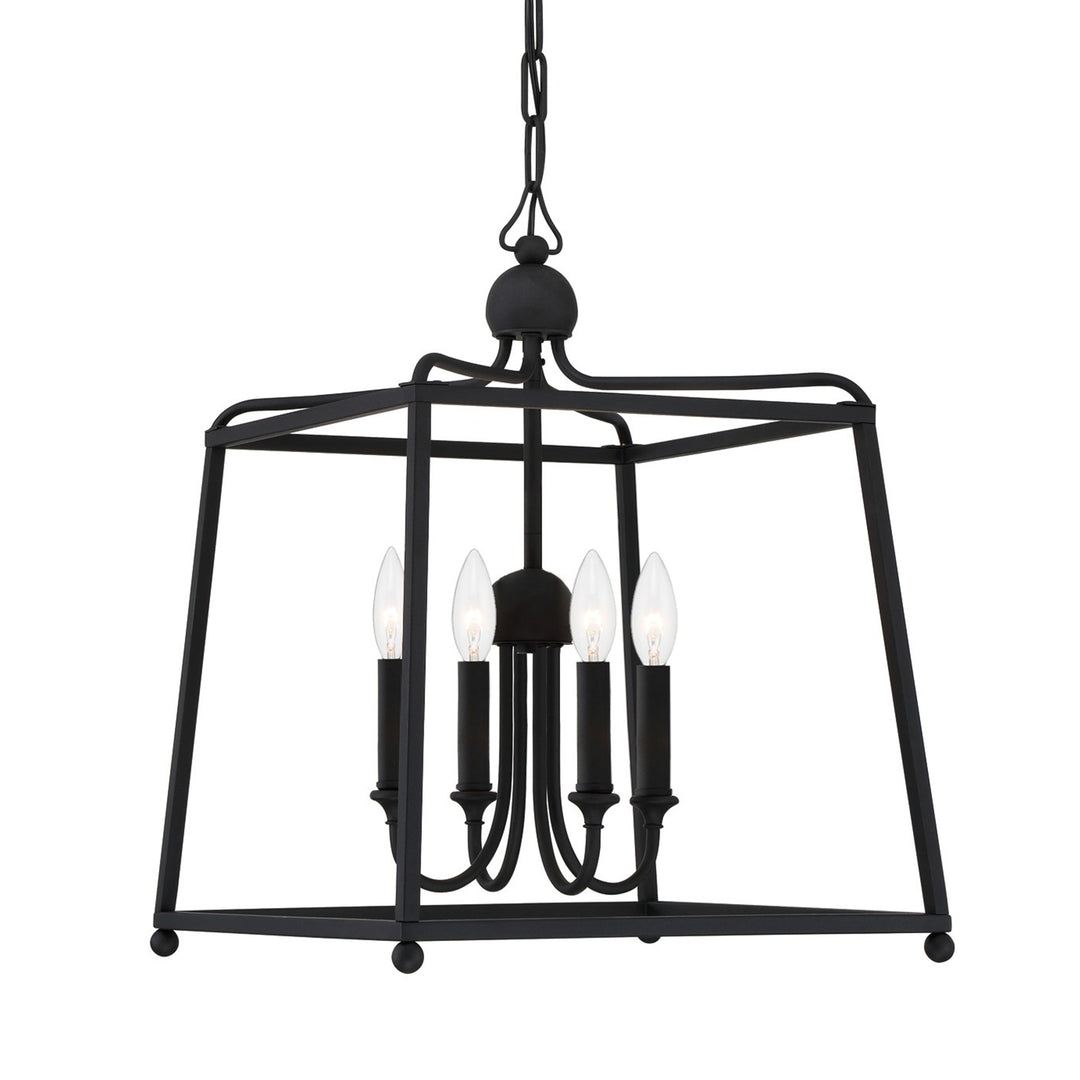 Crystorama Libby Langdon Sylvan 4 Light Black Forged Mini Chandelier