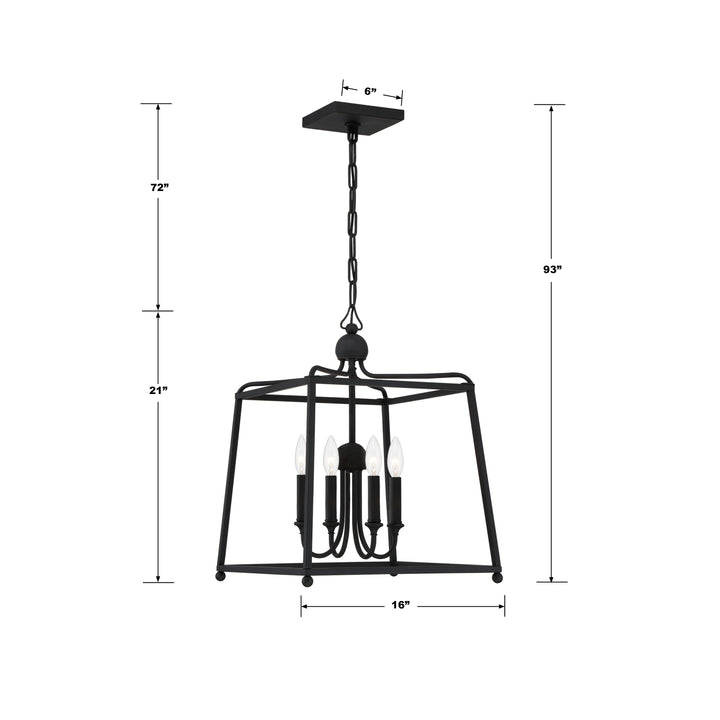 Crystorama Libby Langdon Sylvan 4 Light Black Forged Mini Chandelier