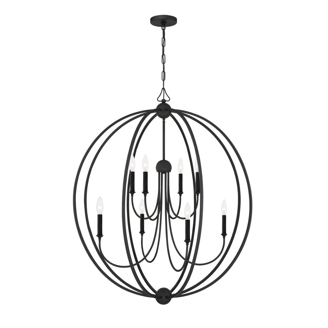 Crystorama Libby Langdon Sylvan 8 Light Black Forged Chandelier