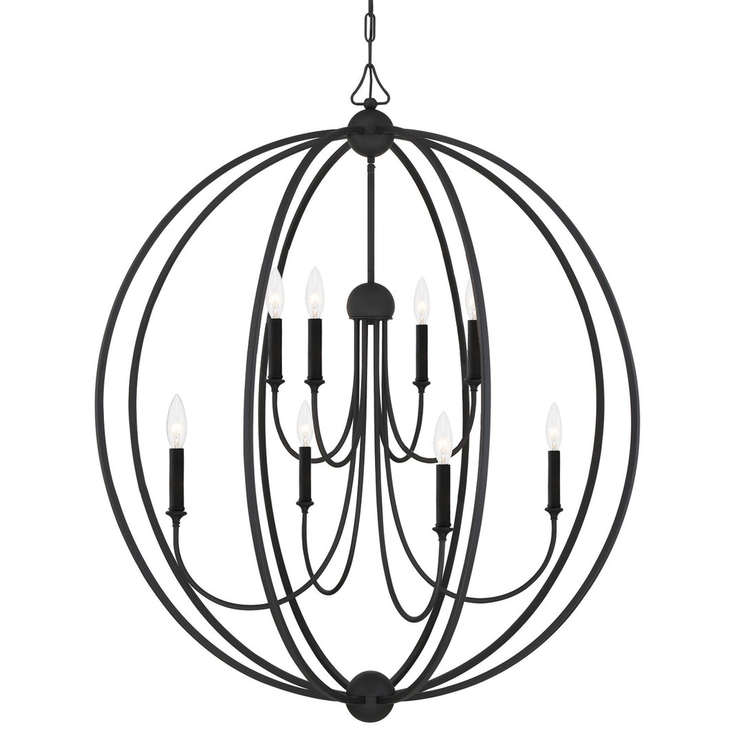 Crystorama Libby Langdon Sylvan 8 Light Black Forged Chandelier