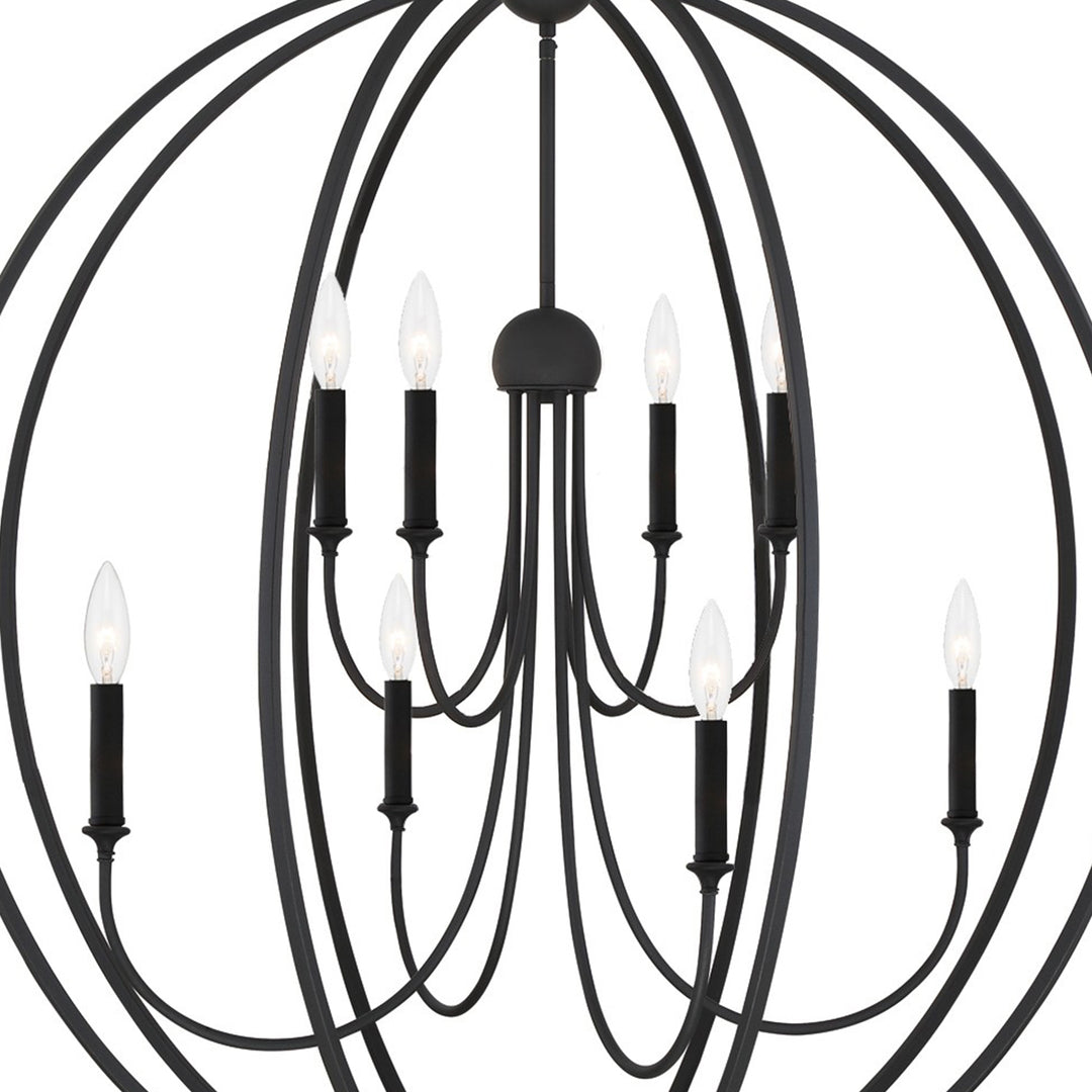 Crystorama Libby Langdon Sylvan 8 Light Black Forged Chandelier