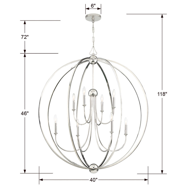 Crystorama Libby Langdon Sylvan 8 Light Black Forged Chandelier