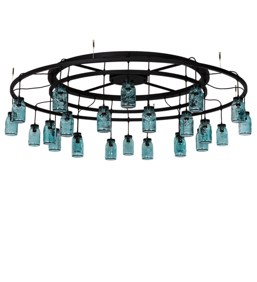 75" Wide Mason Jar 24 Light Chandelier