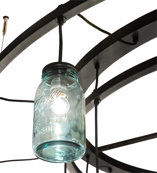 75" Wide Mason Jar 24 Light Chandelier