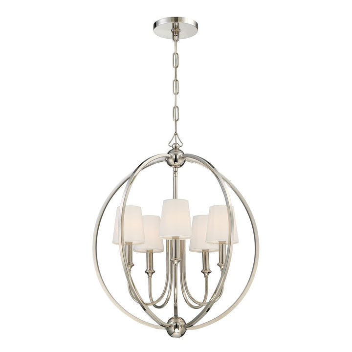 Libby Langdon Sylvan 5 Light Polished Nickel Chandelier