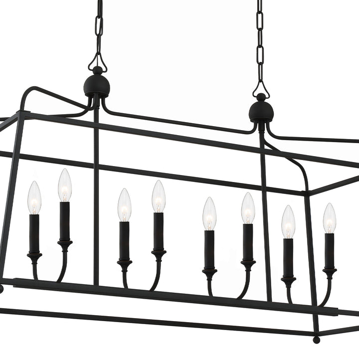 Crystorama Libby Langdon Sylvan 8 Light Black Forged Chandelier