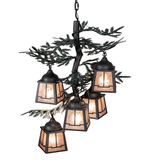 28" Wide Pine Branch Valley View 5 Light Chandelier