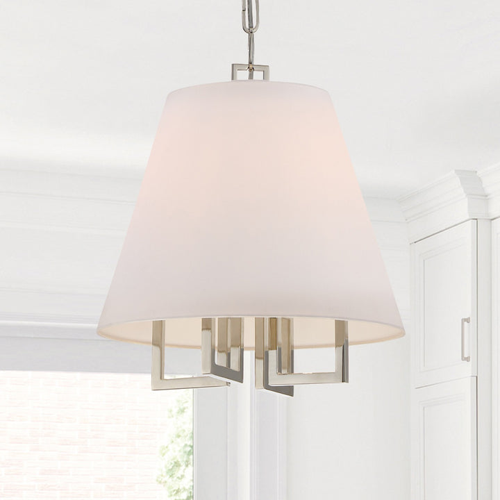 Crystorama Libby Langdon Westwood 4 Light Polished Nickel Pendant