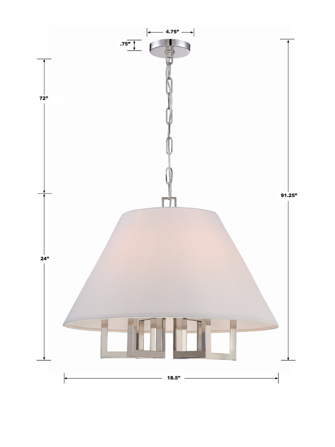 Crystorama Libby Langdon Westwood 6 Light Polished Nickel Chandelier