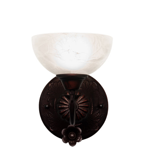 7" Wide Victorian Alabaster Wall Sconce