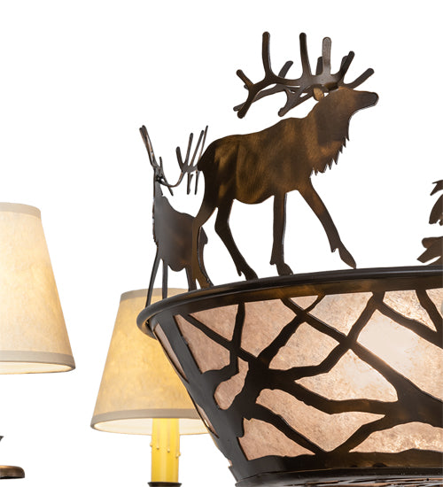 35" Wide Elk On The Loose 5 Light Chandelier