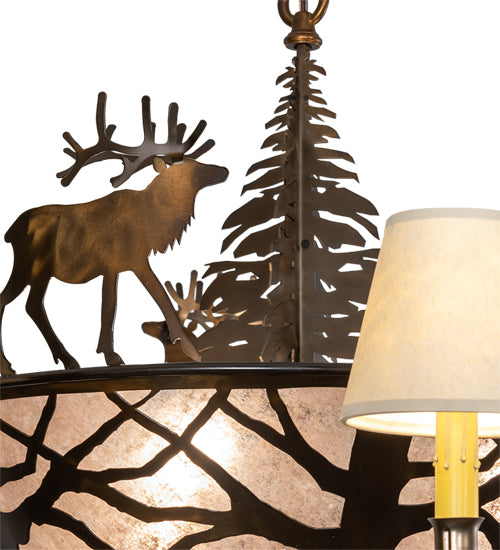 35" Wide Elk On The Loose 5 Light Chandelier