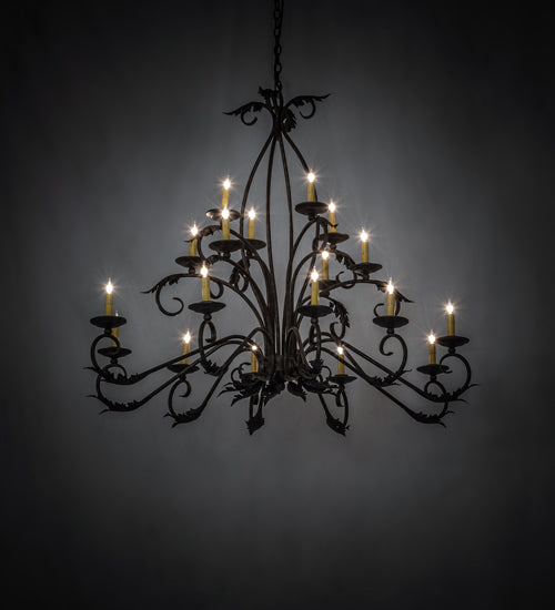 56" Long Windsor 18 Light Oblong Chandelier