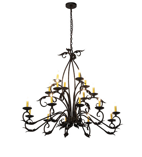 56" Long Windsor 18 Light Oblong Chandelier