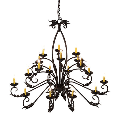 56" Long Windsor 18 Light Oblong Chandelier