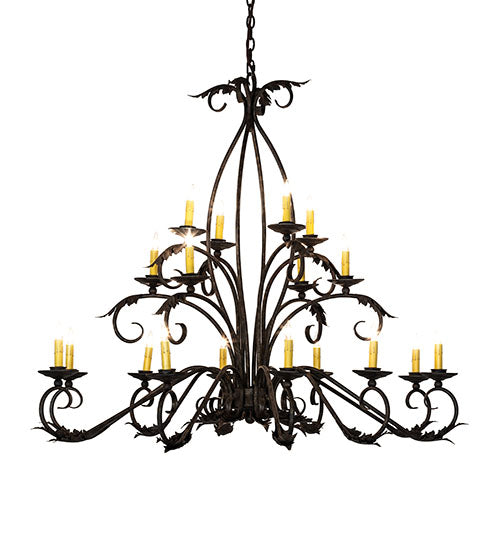 56" Long Windsor 18 Light Oblong Chandelier