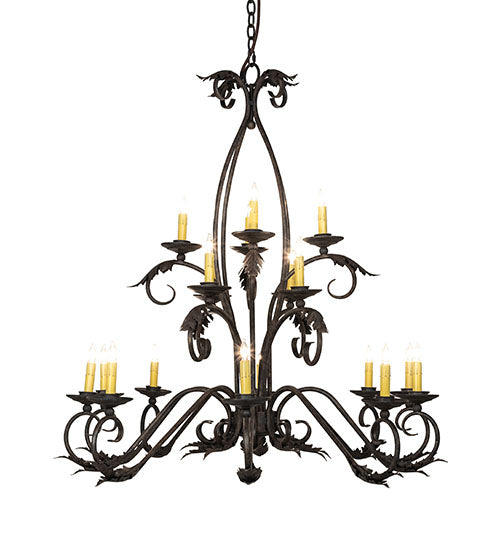 56" Long Windsor 18 Light Oblong Chandelier