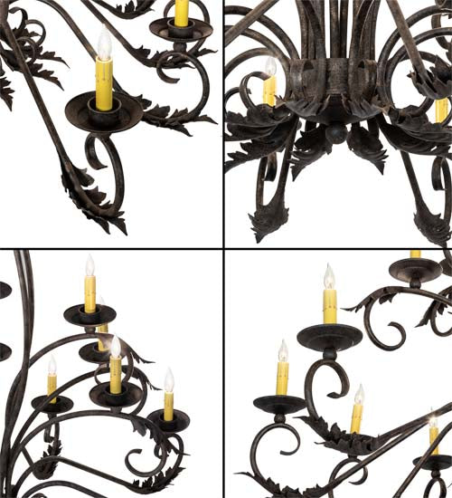 56" Long Windsor 18 Light Oblong Chandelier