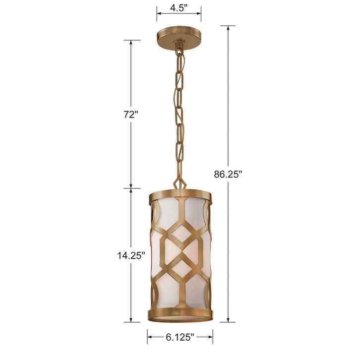 Crystorama Libby Langdon Jennings 1 Light Aged Brass Mini Pendant