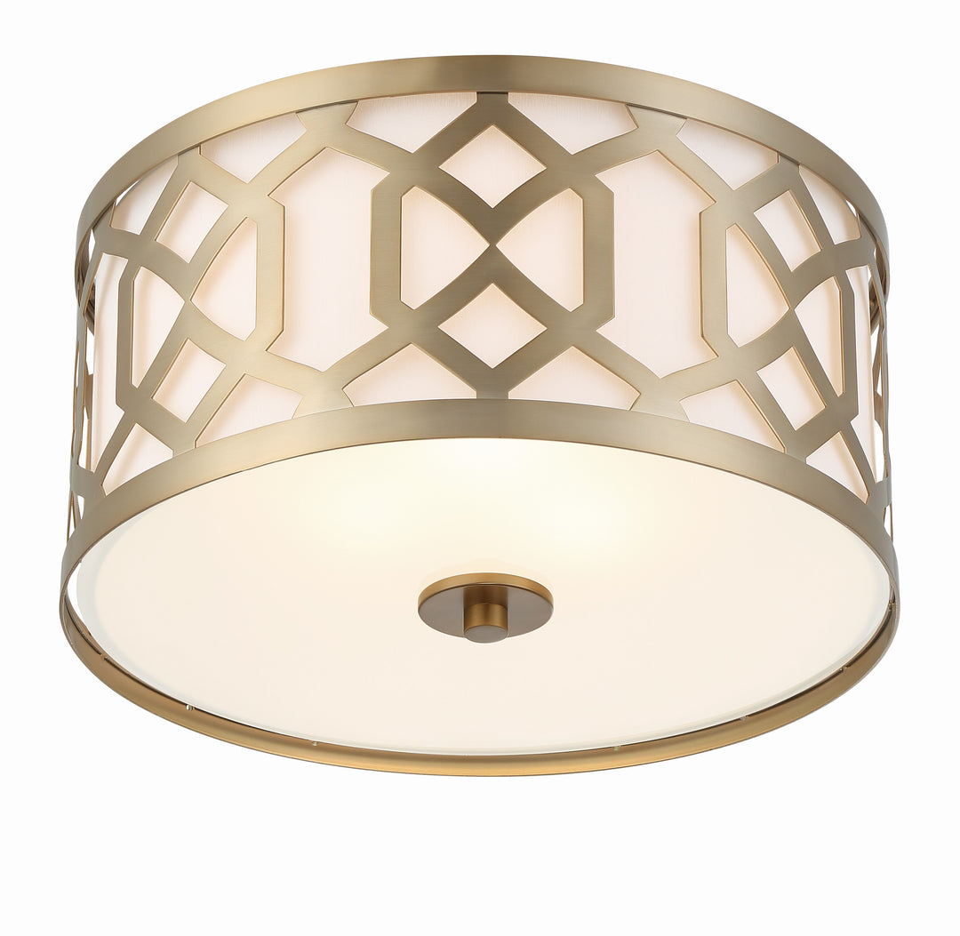 Crystorama Libby Langdon Jennings 3 Light Aged Brass Flush Mount