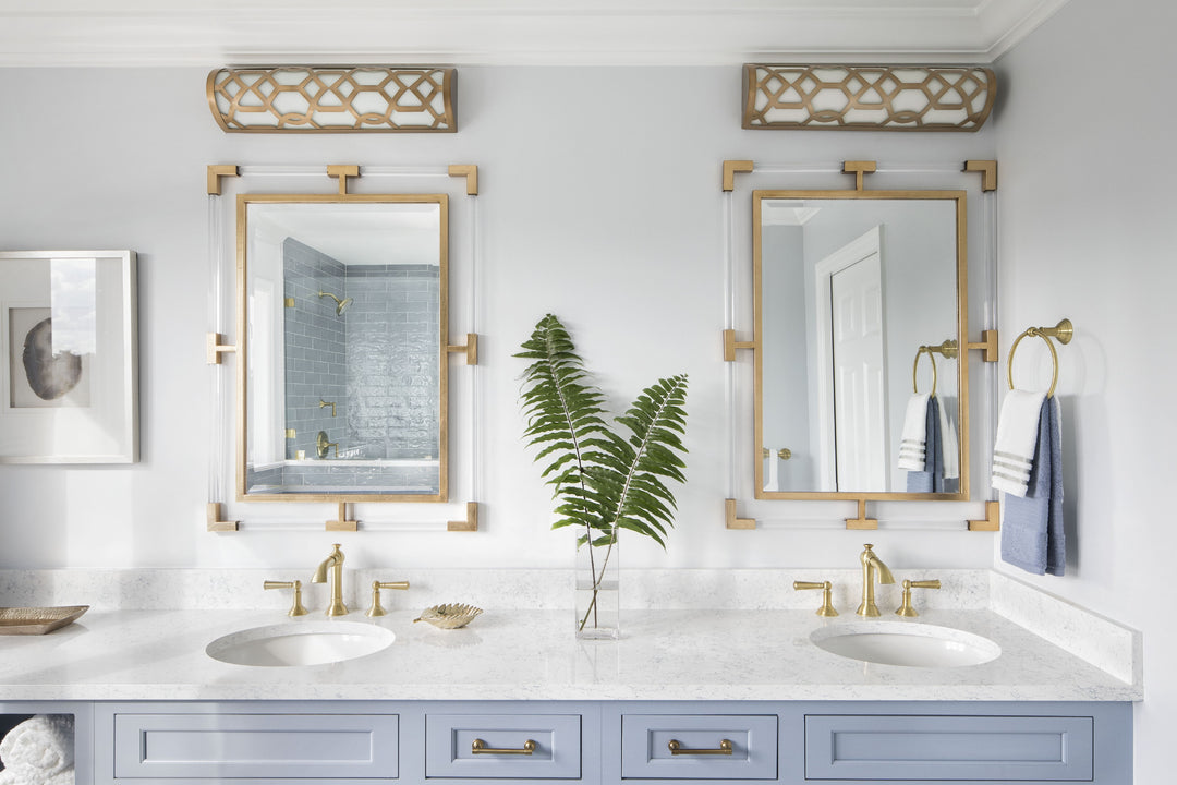 Crystorama Libby Langdon Jennings Integrated LED Aged Brass Bathroom Vanity