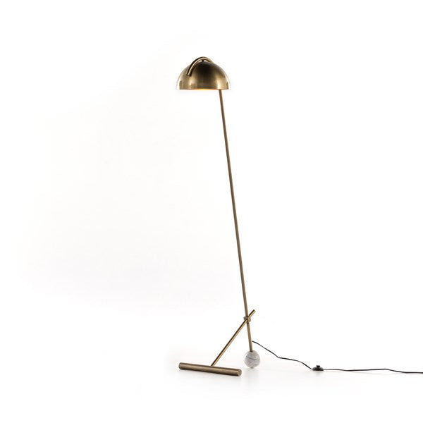 Becker Floor Lamp-Charcoal & White Marble