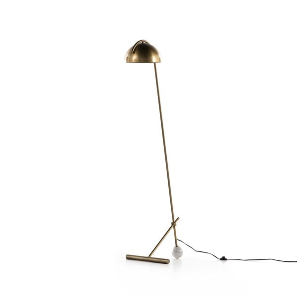 Becker Floor Lamp-Charcoal & White Marble