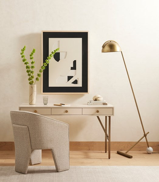 Becker Floor Lamp-Charcoal & White Marble