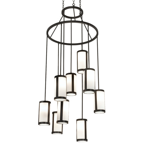 35" Wide Cartier 9 Light Cascading Chandelier