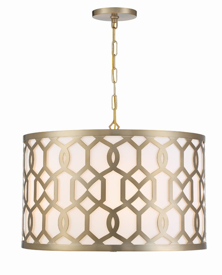 Crystorama Libby Langdon Jennings 5 Light Aged Brass Chandelier