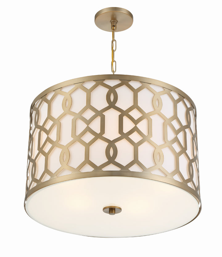 Crystorama Libby Langdon Jennings 5 Light Aged Brass Chandelier