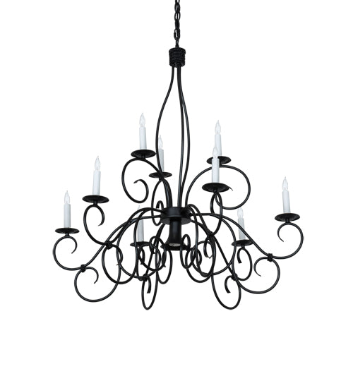 36" Wide Grace 10 Light Two Tier Chandelier