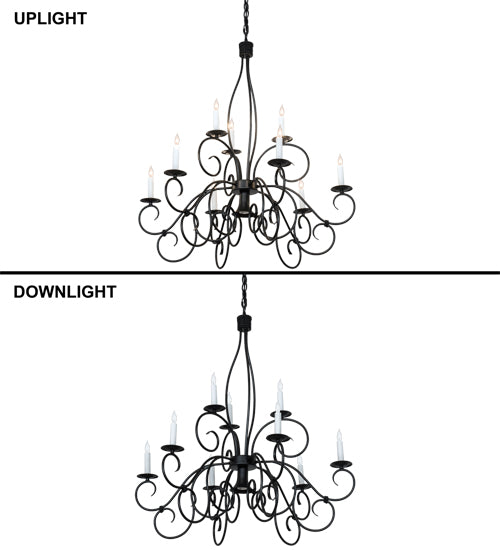 36" Wide Grace 10 Light Two Tier Chandelier