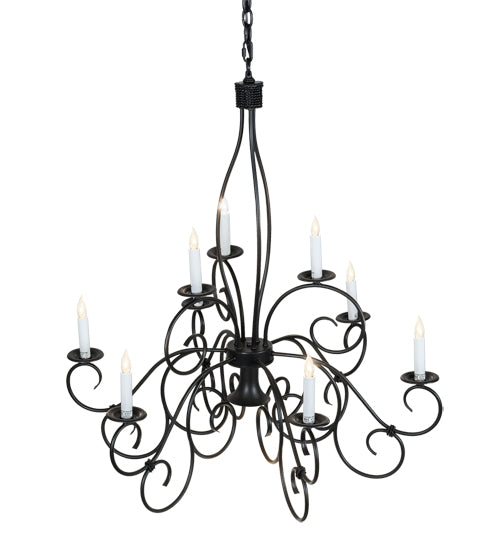 36" Wide Grace 10 Light Two Tier Chandelier