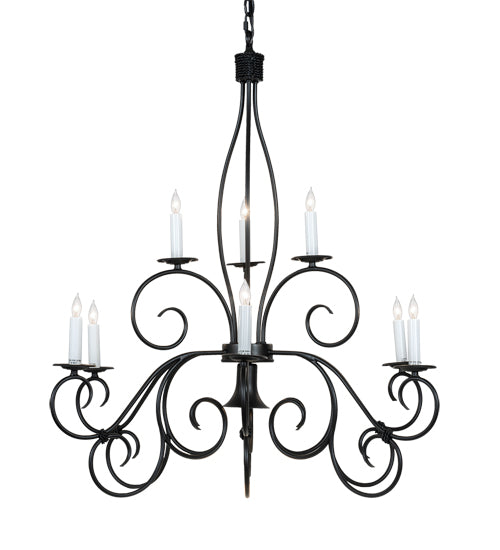 36" Wide Grace 10 Light Two Tier Chandelier