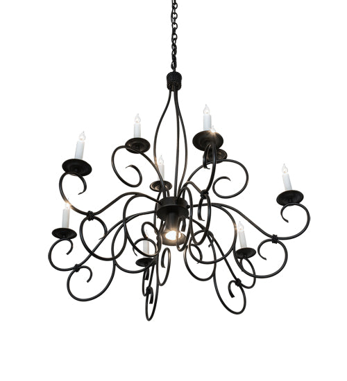 36" Wide Grace 10 Light Two Tier Chandelier