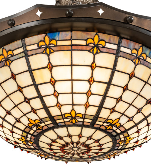 26" Wide Fleur-De-Lite Semi-Flushmount