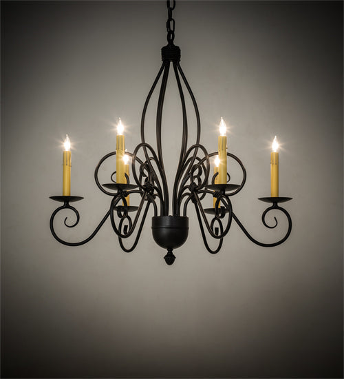 28" Wide Squire 6 Light Chandelier